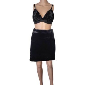 Black 2 piece fuzzy outfit